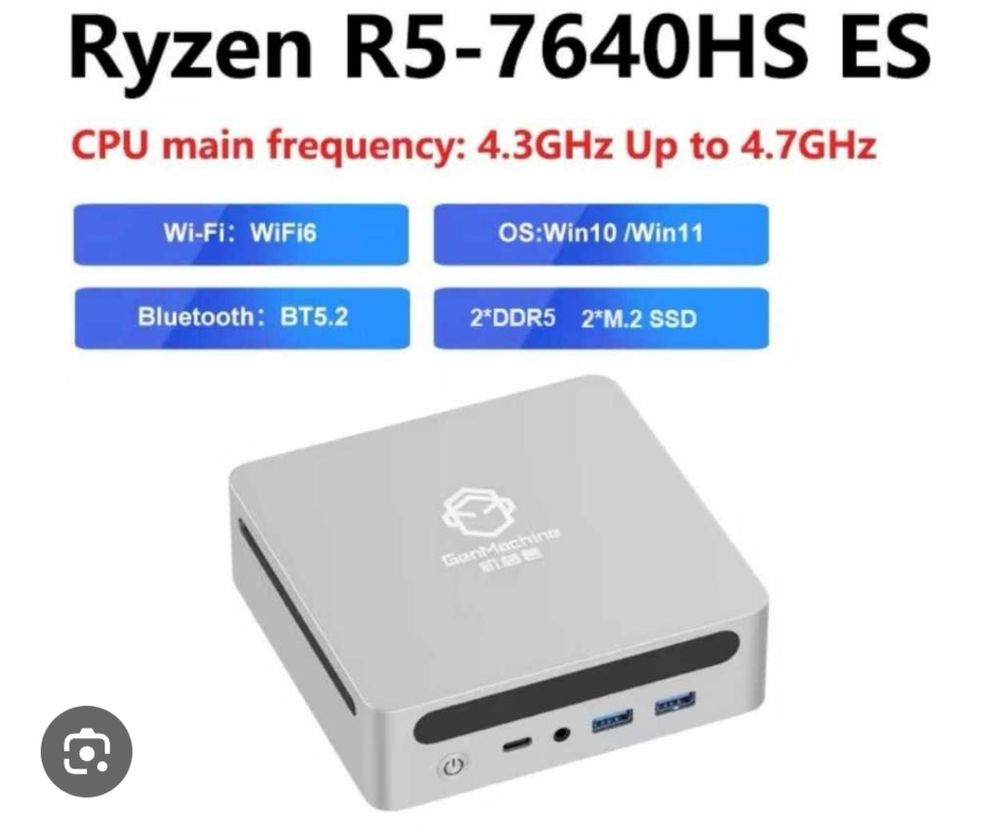 Новий Mini PC GenMachine (Ryzen 5 7640HS/AMD Radeon 760M) міні ПК
