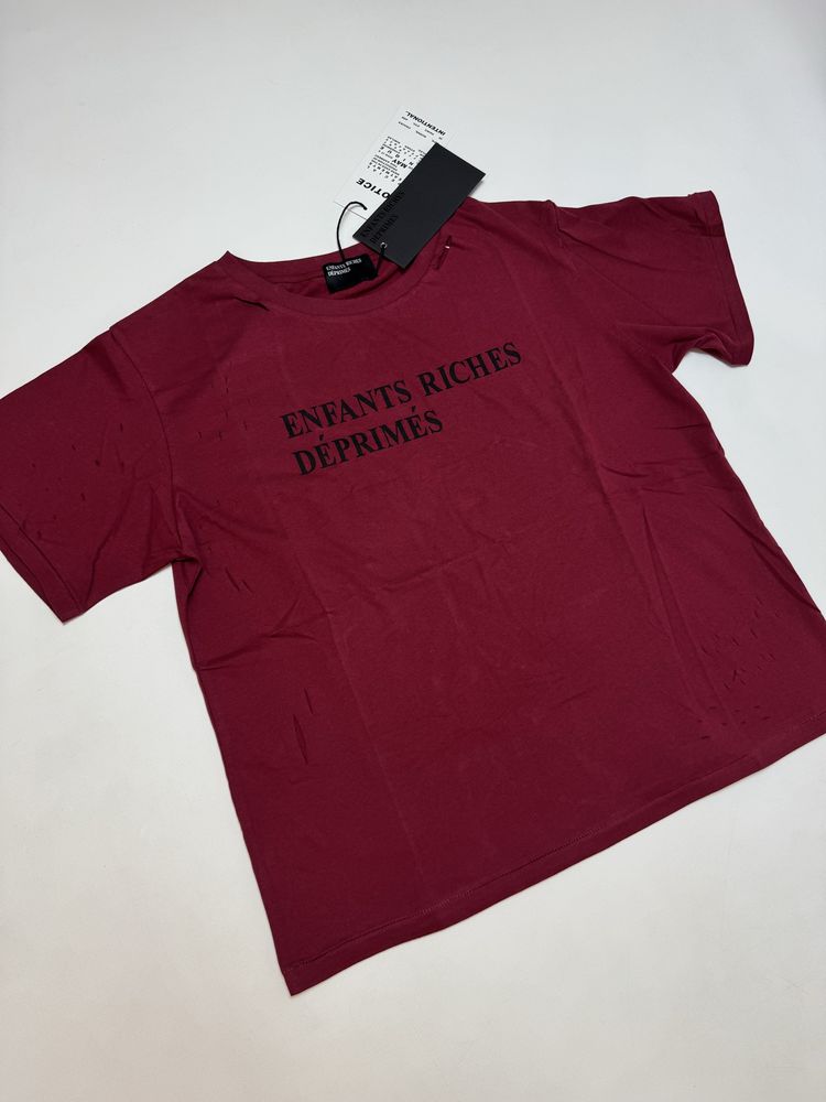 Футболка Enfants Riches Burgundy Classic Logo S M L vetements cropped