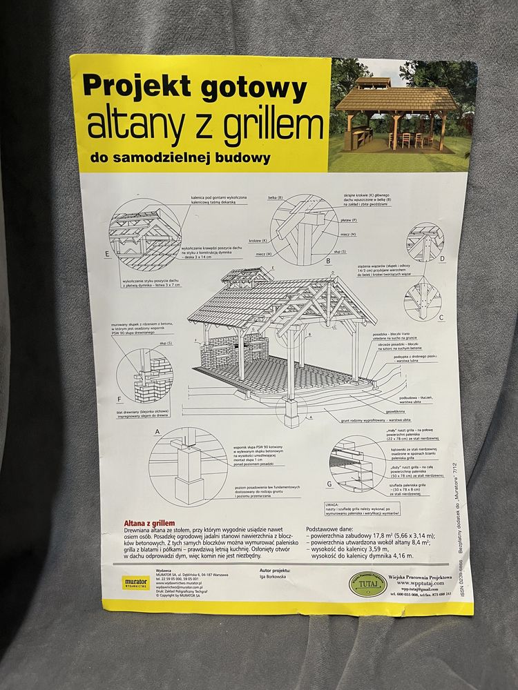 Projekt gotowy altany z grillem Murator