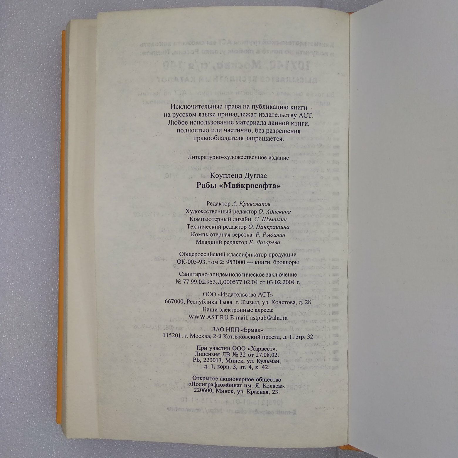 Книга: Раби "Майкрософта", Дуглас Коупленд, 2004