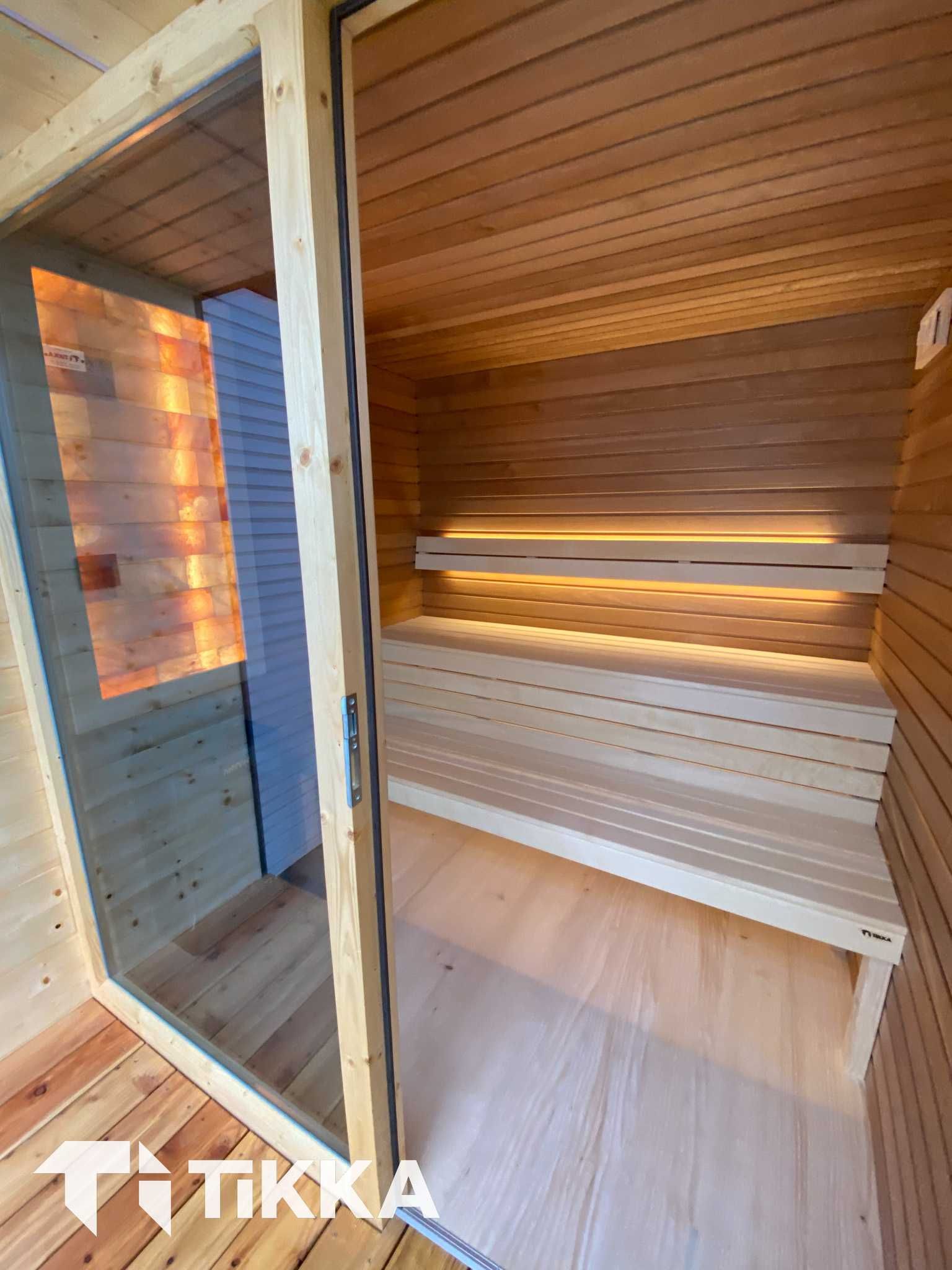 Sauna fińska zewnętrzna ogrodowa z piecem elektrycznym i WiFi