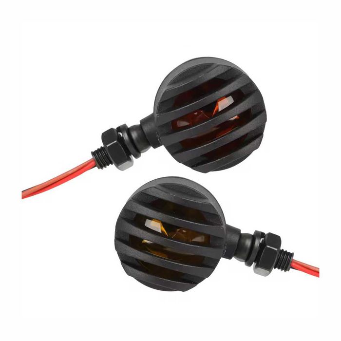 Par piscas LED retro metal - Estilo cafe racer luz de presença