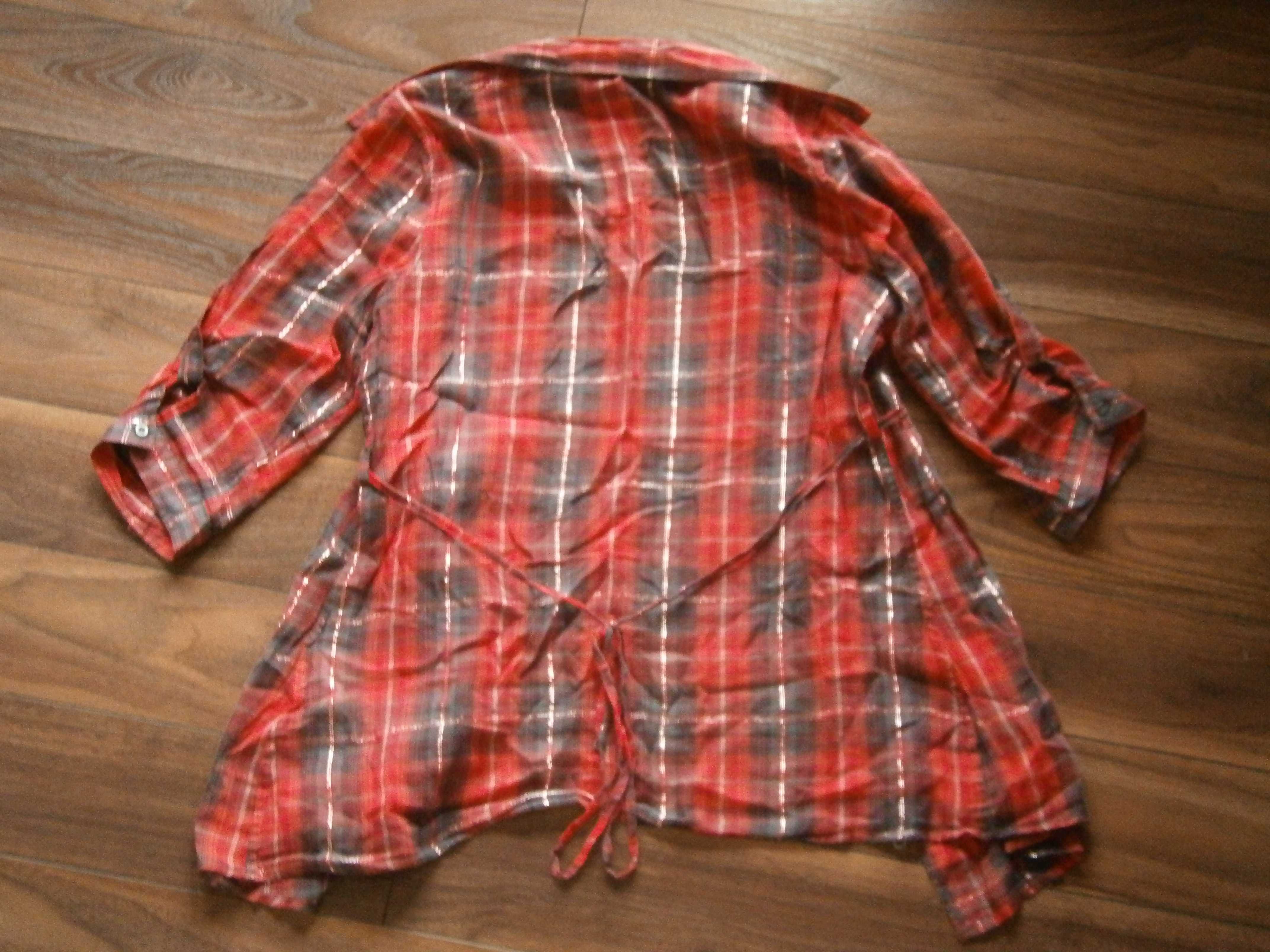 Długa koszula Amisu tunika czerwona w kratkę Wysyłka 1 zł