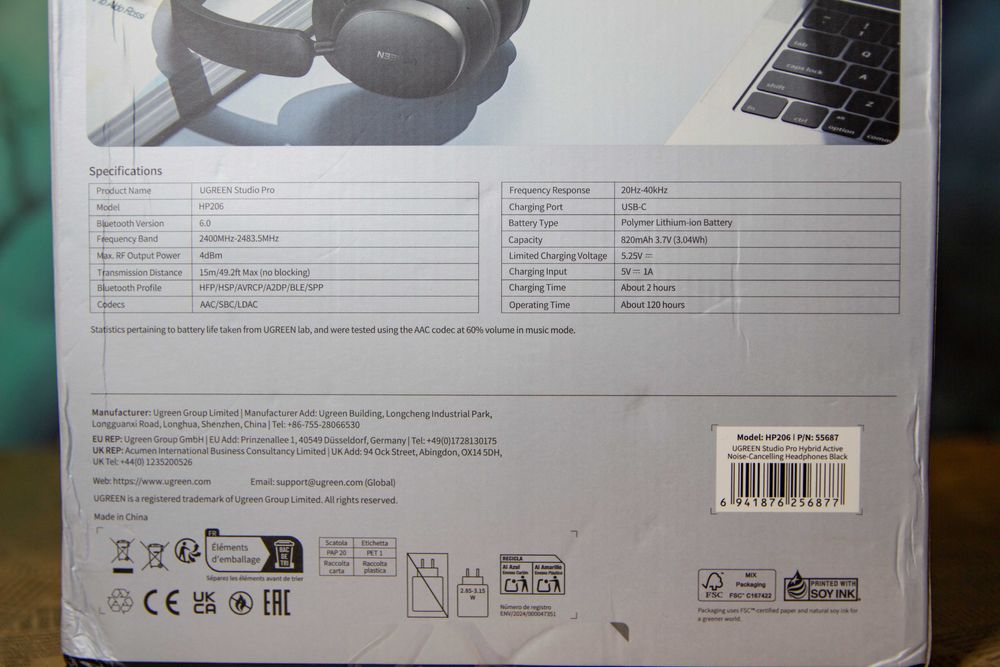 ‼️ЧОТИРІ ДРАЙВЕРА! Навушники UGREEN Studio Pro|LDAC ANC BT6.0 120h