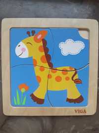 Układanka/puzzle drewniane 4 elementowe żyrafa VIGA