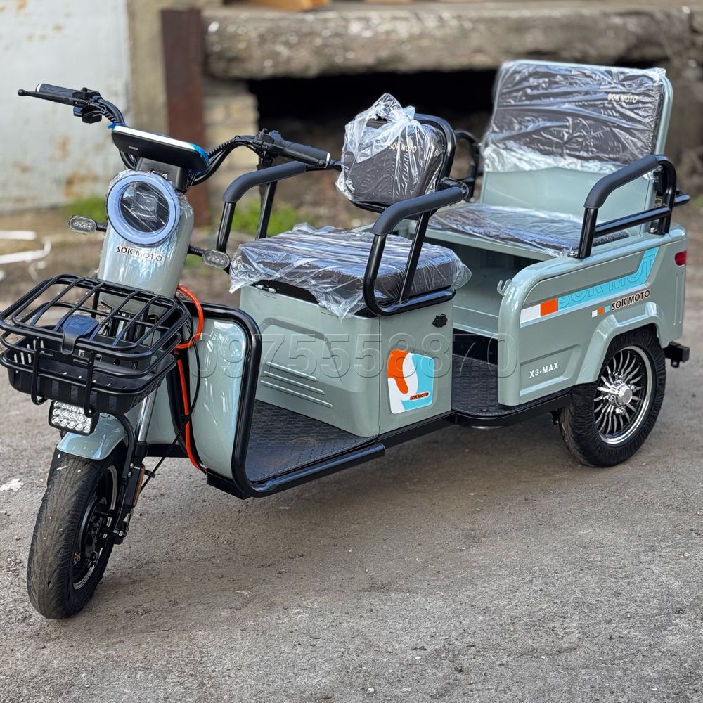 ‼️Электротрайк 2000W-72V-28Ah шини 10"