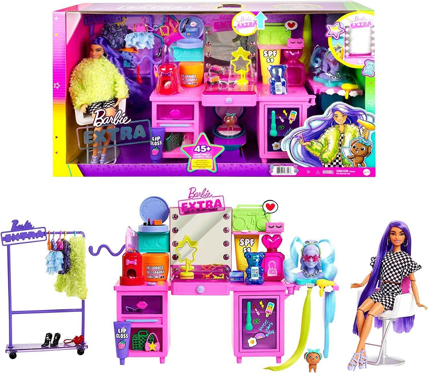 Барби Экстра Визажный столик Barbie Extra Doll & Vanity Playset GYJ70
