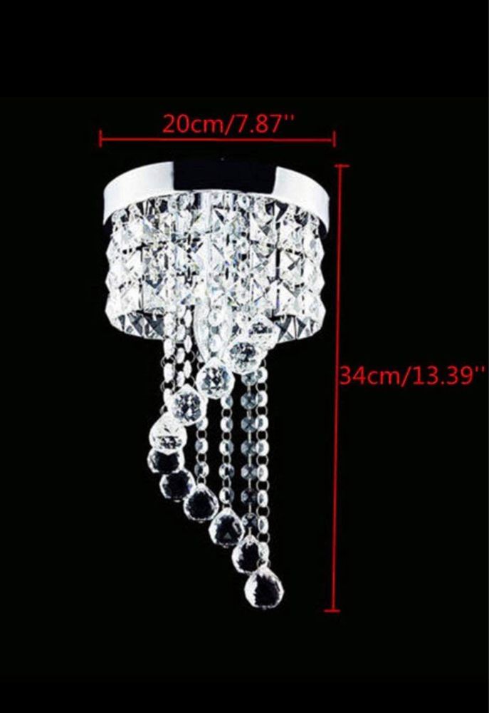 Żyrandol kryształowy lampa kryształowa wisząca 20cm