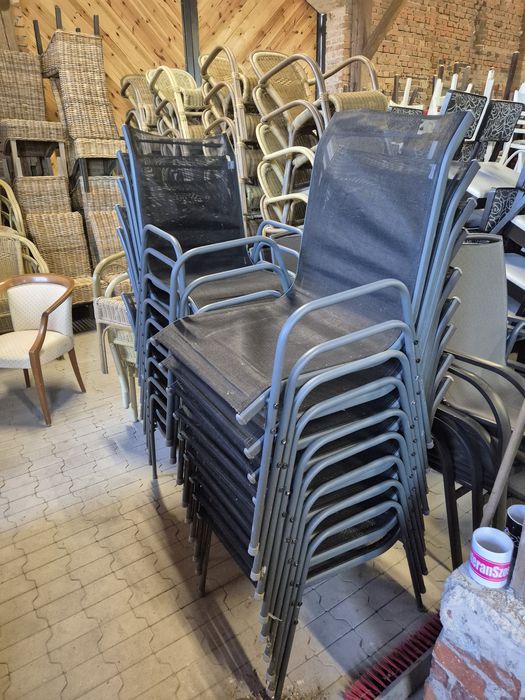 19szt Krzesło tarasowe metalowe z siatką | Ogród | Leżak | Taras |