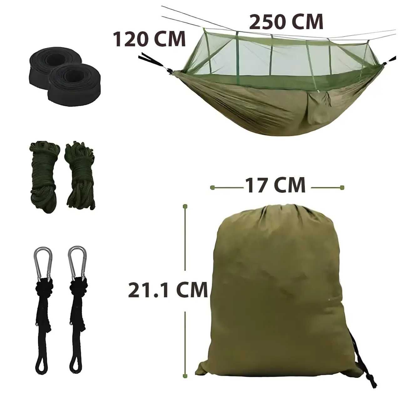 Туристический гамак с москитной сеткой Hammock With Net ARMY
