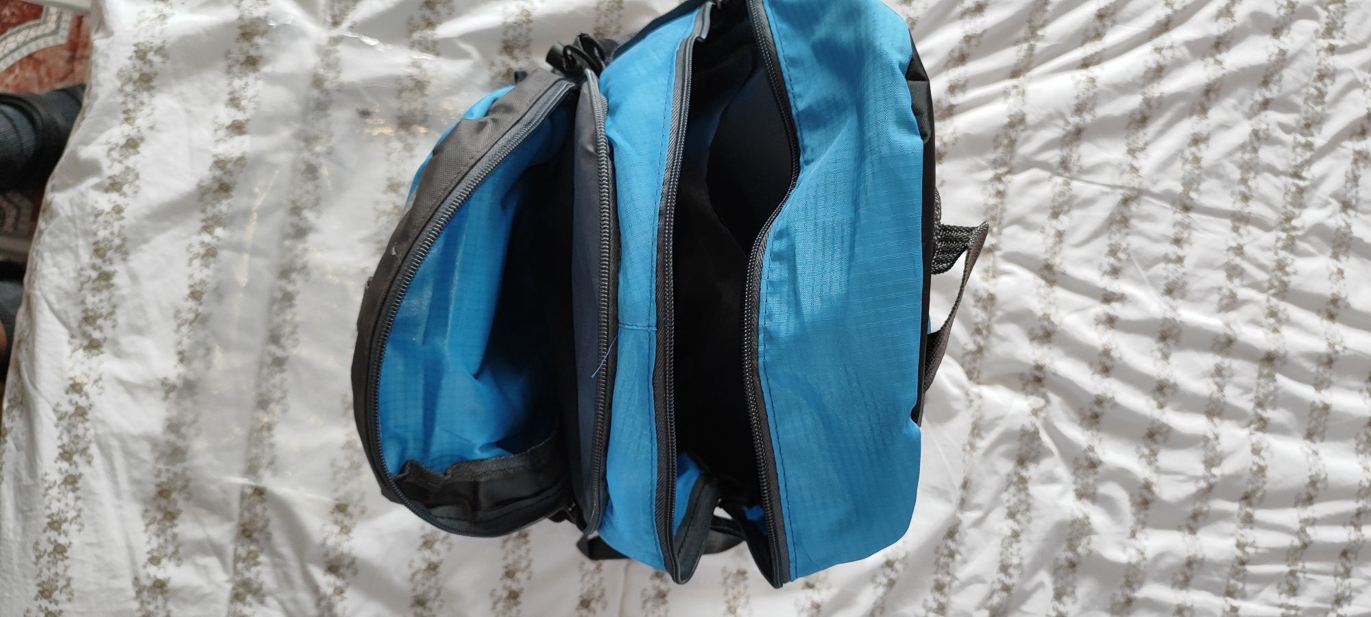 Большой рюкзак сине-серый спорт