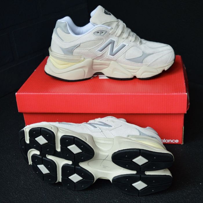 New Balance 9060 Beige Gray бежеві з сірим, хутро кросівки жіночі