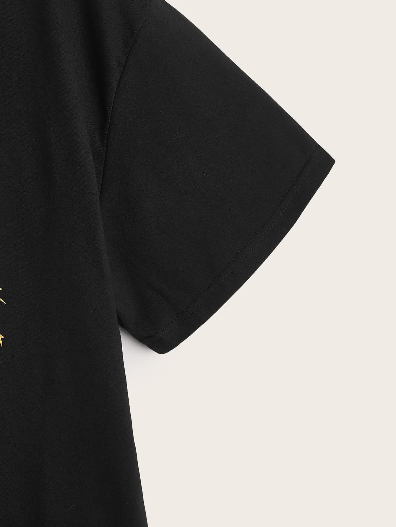 T-Shirt Damski Oversize Z Nadrukiem Los Angeles Casual Shein L 40