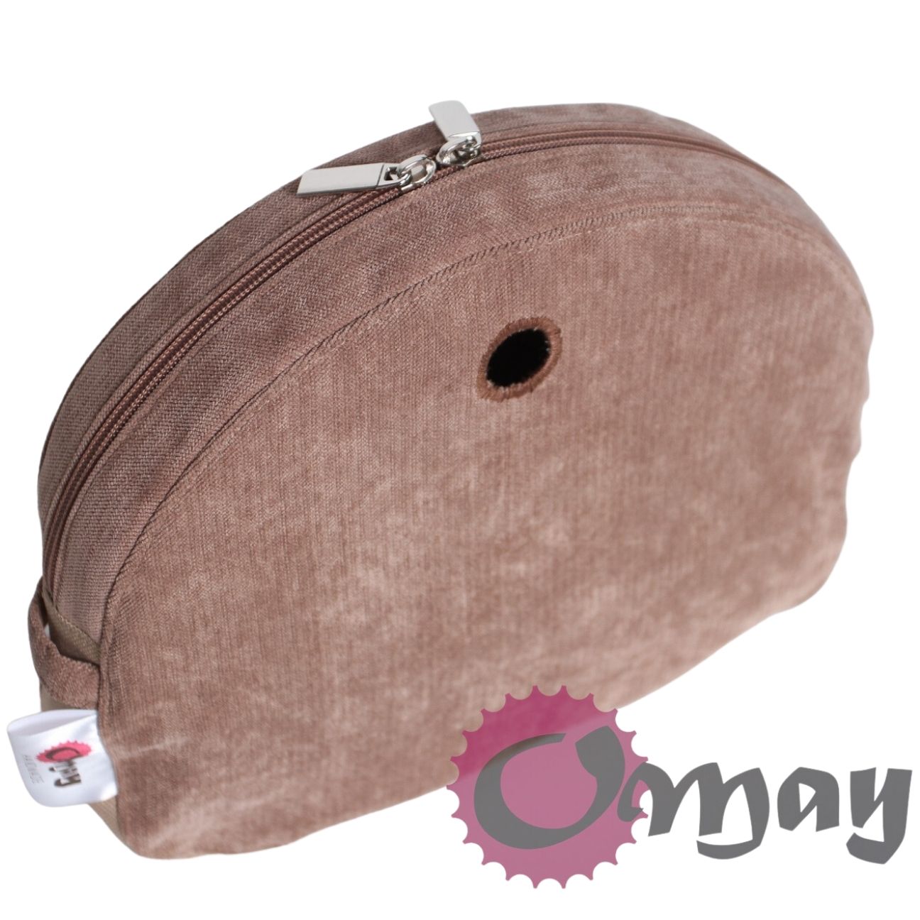 organizer OBAG MOON LIGHT welur karmelowy piasek 2kieszenie wkład OMAY