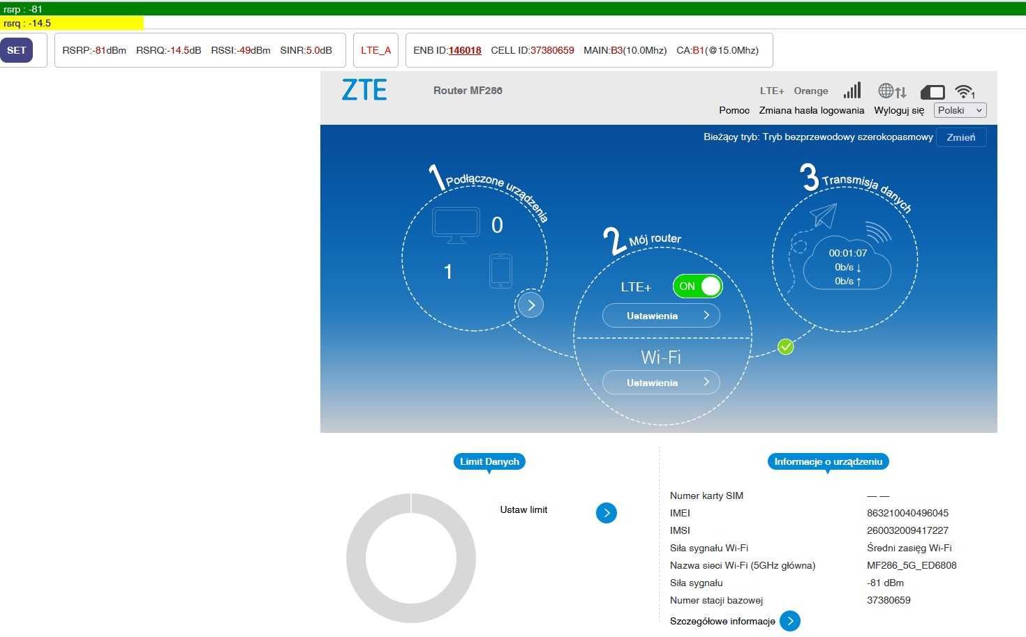 Router LTE ZTE MF286R