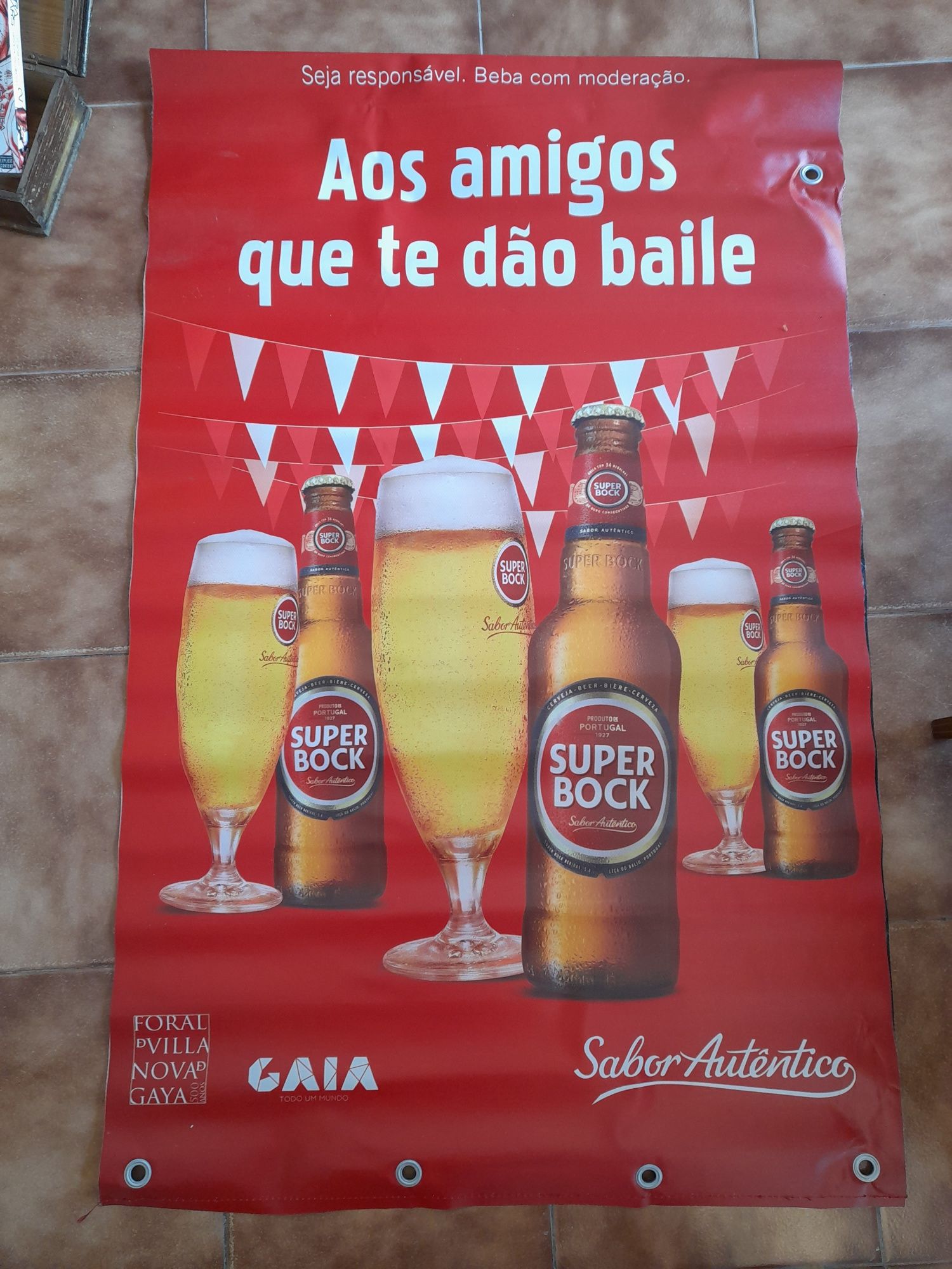 Lona Super Bock - tela da cerveja- S. João Porto e Braga - publicidade