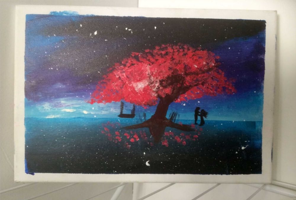 Obraz Pierwsza miłość, 40x30 cm olej na płótnie