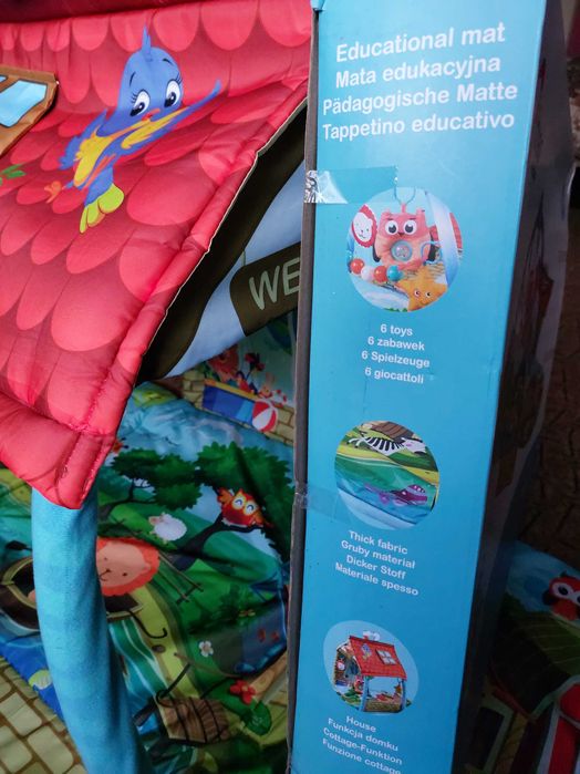 Edukacyjna kolorowa farma mata domek 2w1 Lionelo Agnes Plus 0+