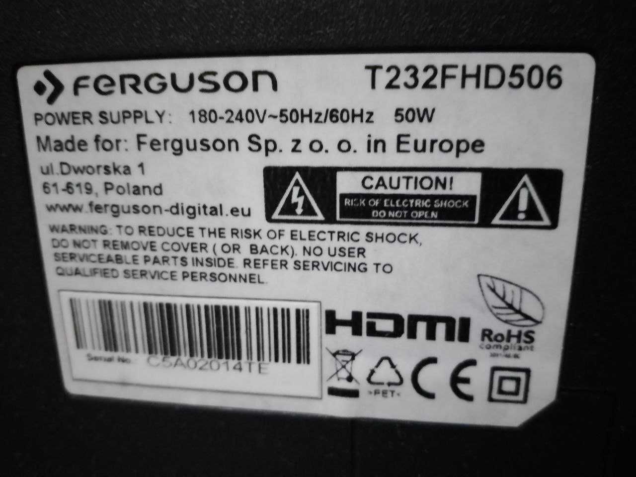 Продам телевизор Ferguson T232FHD506 мало використаний