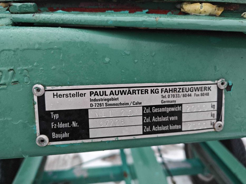 Przyczepa dłużycowa dłużyca Auwarter NL2,0T do stali drutu słupów M/17