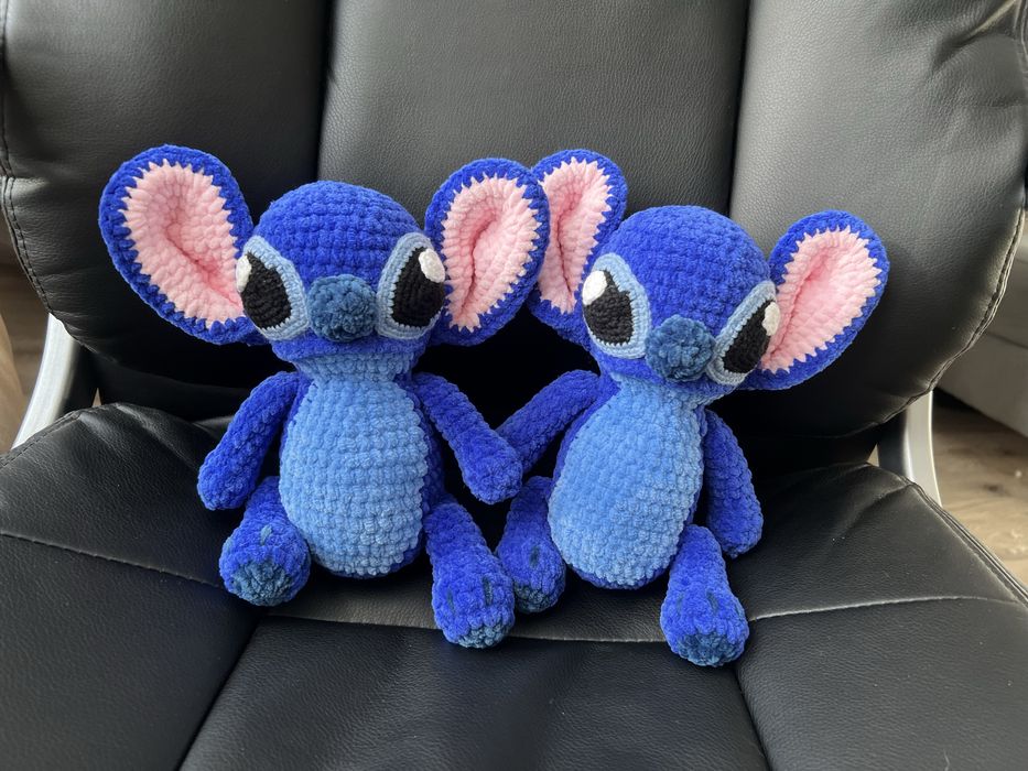 Мʼяка іграшка Стіч вʼязана ручна робота подарунок на Миколая новий рік