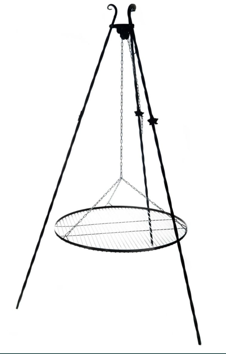 GRILL ogrodowy trójnóg ruszt nierdzewny 60