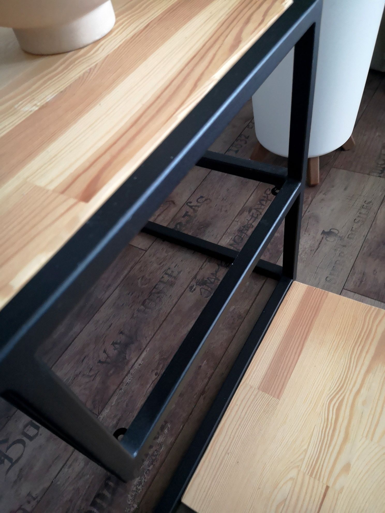 Szafka rtv sosna z metalem 150 cm loft wymienne blaty