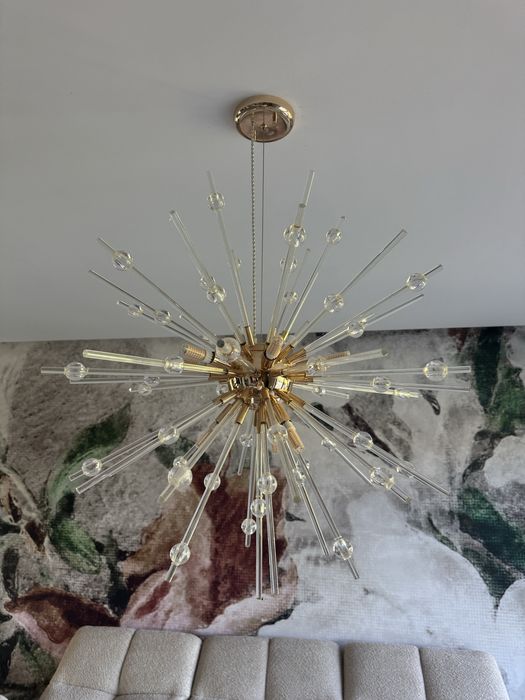 Lampa wiszaca zlota  jeż , slonce  jak nowa zarówki gratis