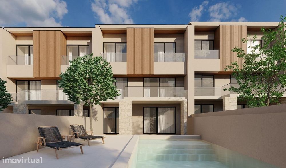 Moradia T3+1,  de gaveto, em Merelim S. Pedro – Braga