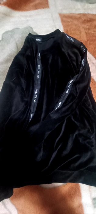 Dres welurowy Valentino czarny lampasy m/l