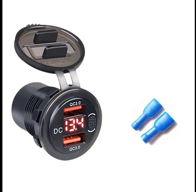 Гніздо QC3.0, вимикач, 12-24v для зарядних станцій