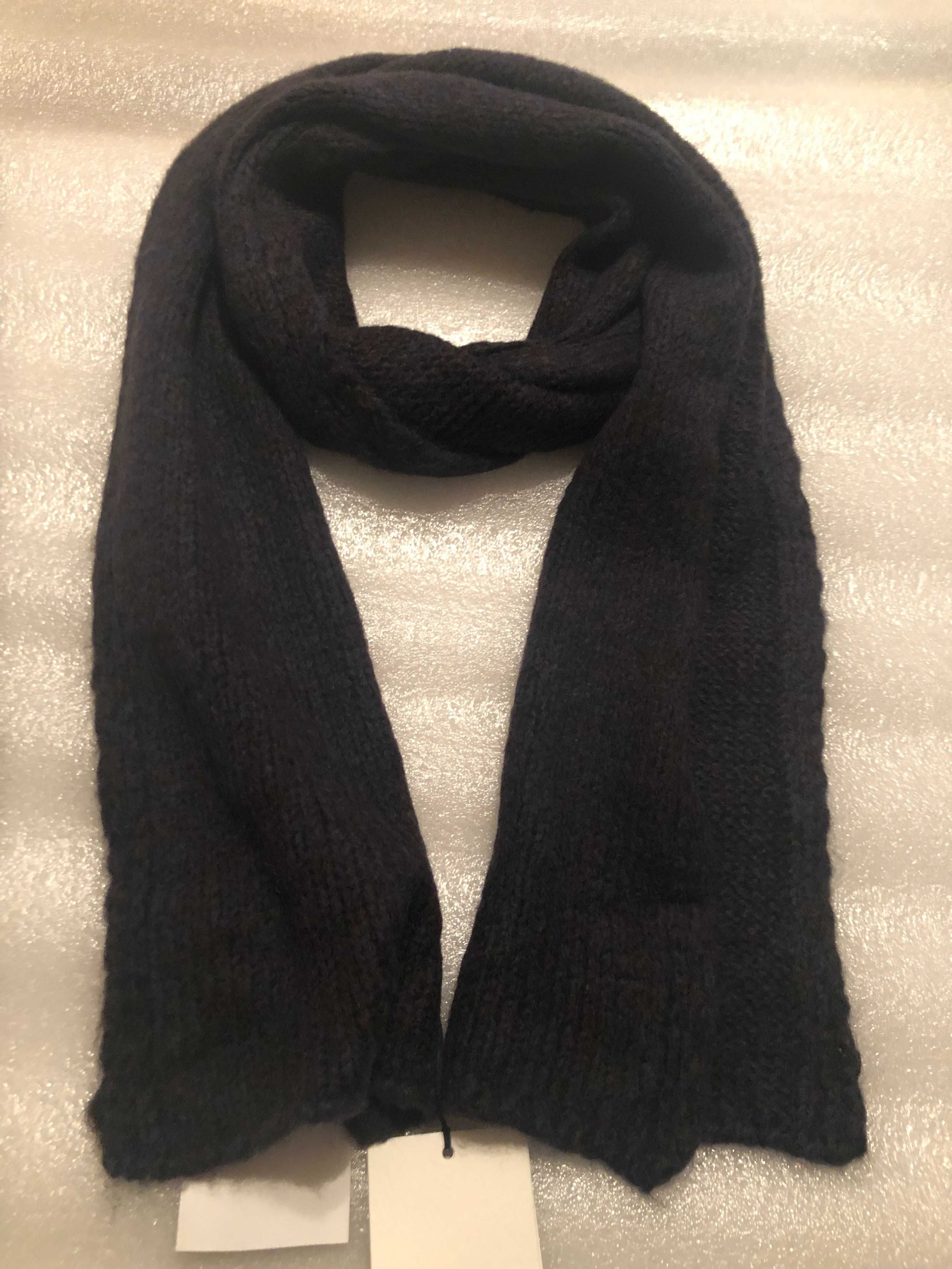 Modny Damski szalik Wool & Co wełna śliwkowy