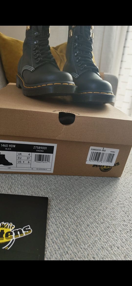 Buty botki trapery za kostkę dr. Martens 1460 hdw black virgina  37
