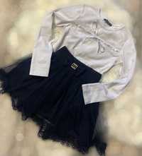 Белая кофточка и пышная юбка (школьная форма )