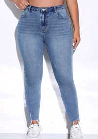 Spodnie damskie jeansy skinny Plus Size push up rozmiar 48-50