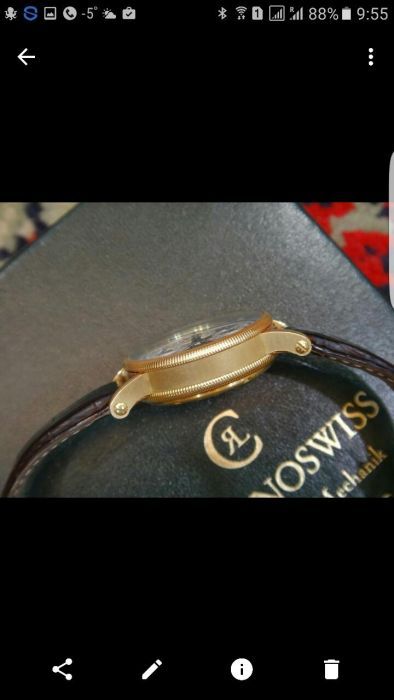 Золотые Швейцарские часы Opus Skeleton Chronograph