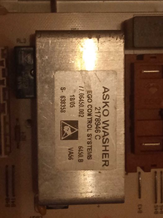 Передня панель пральної машини  Asko W402 Контроллер