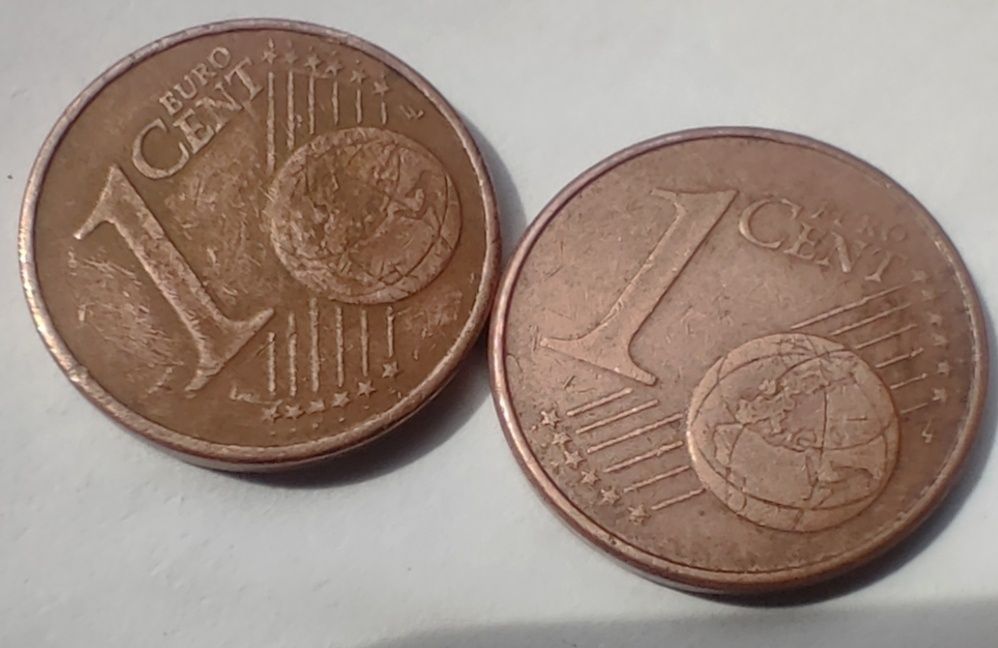 Vendo moedas 1 cêntimo e 2 cêntimos de coleção
