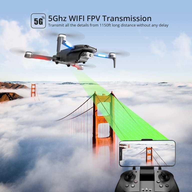 Dron F9 2 kamery FPV GPS 3000m 30min lotu zawis powrót