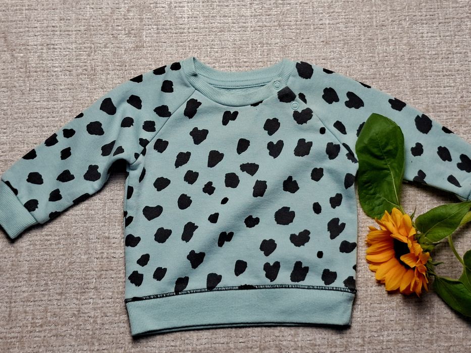 Bluza dresowa dziewczęca  miętowa 6-9 miesięcy