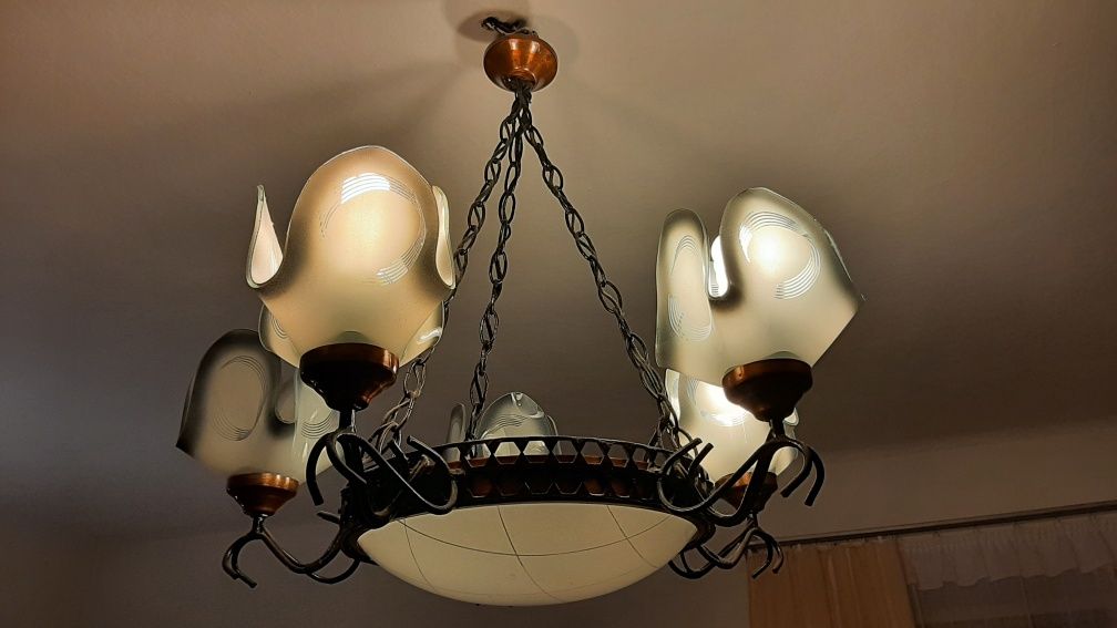 Żyrandol PRL lampa sufitowa