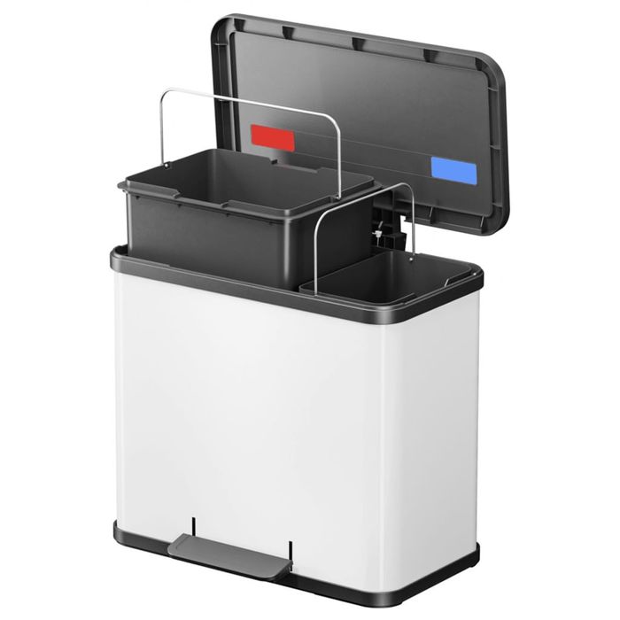 Hailo Kosz Na Śmieci Oko Duo Plus, Rozmiar L, 17 L+9 L, Biały