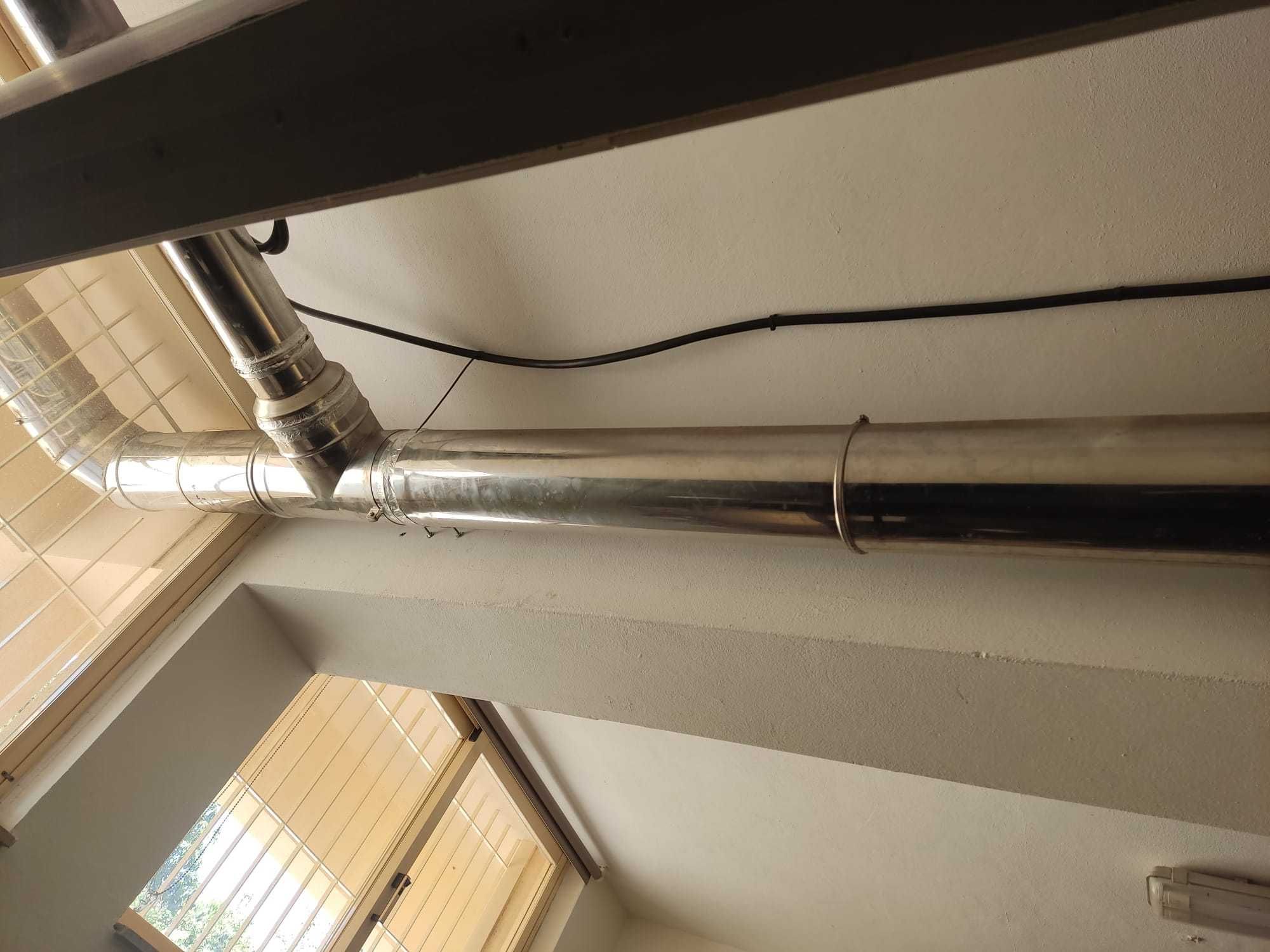 Exaustor Industrial em Inox com Motor e Tubulação