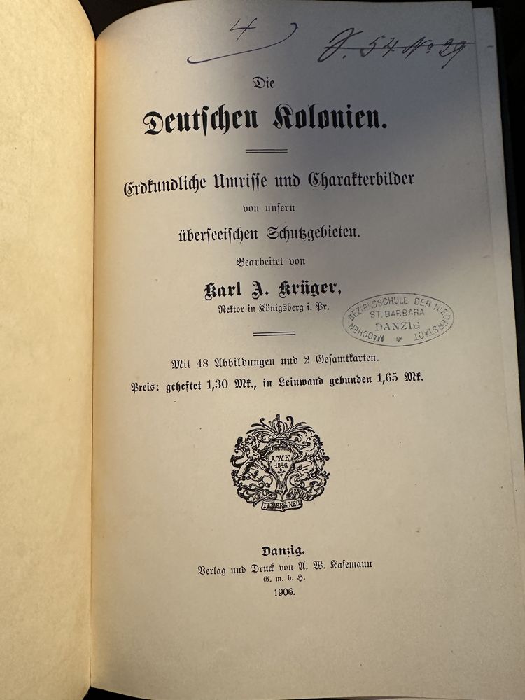 Karl Kruger „Kolonie niemieckie” 1906 r.