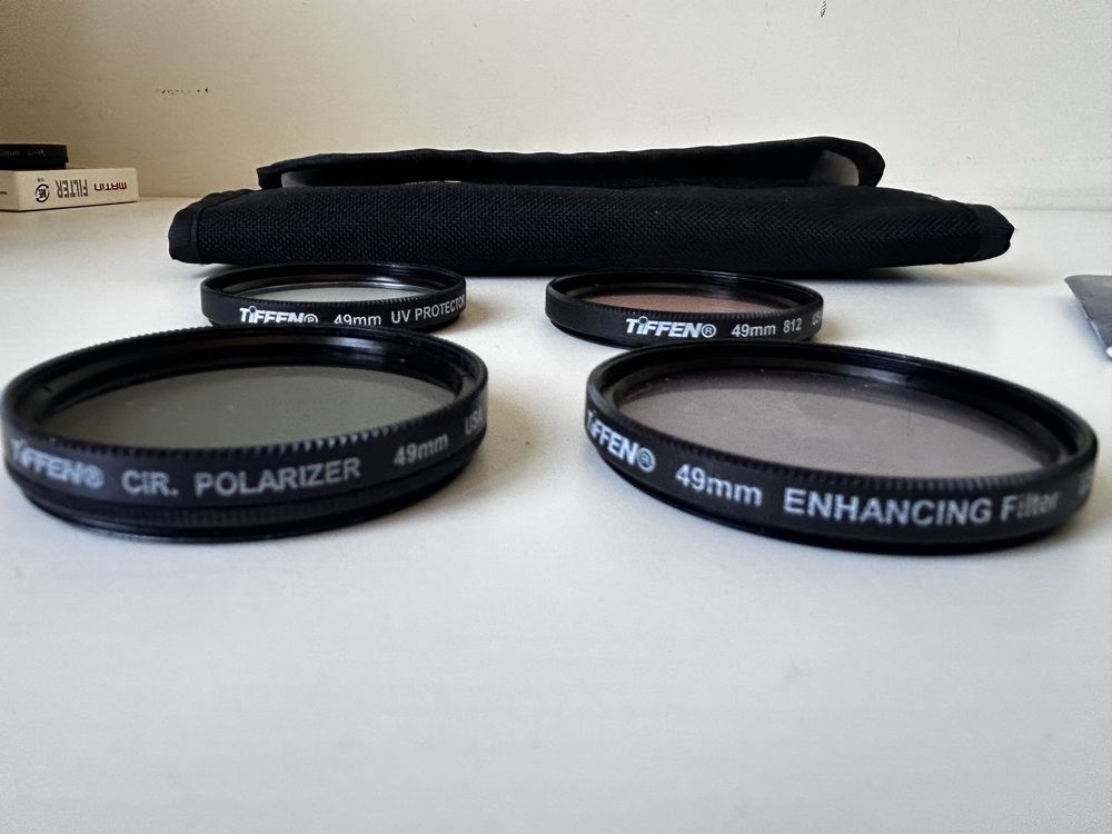 2 zestawy filtrów foto UV C-PL 812 enhancing 49 mm Tiffen  52 mm