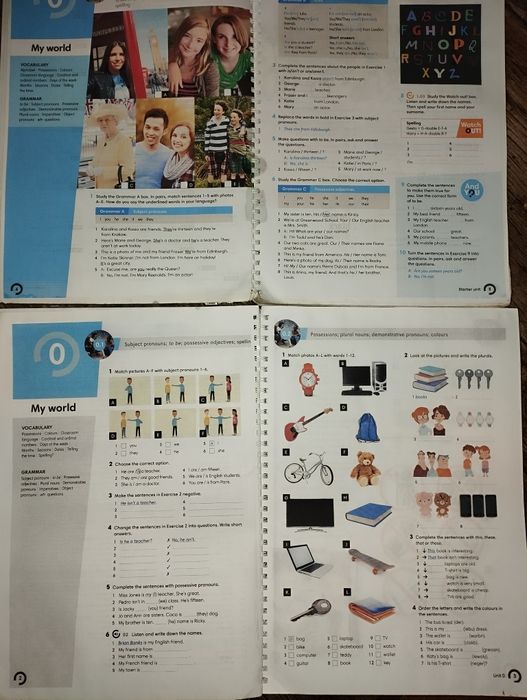 Wider World 1 students, work book