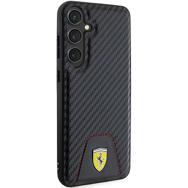 Etui Ferrari Carbon Stitched Bottom na Samsung Galaxy S24+ - czarne