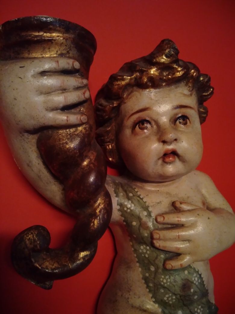 Anjos de parede arte Sacra apliques Putti séc XIX