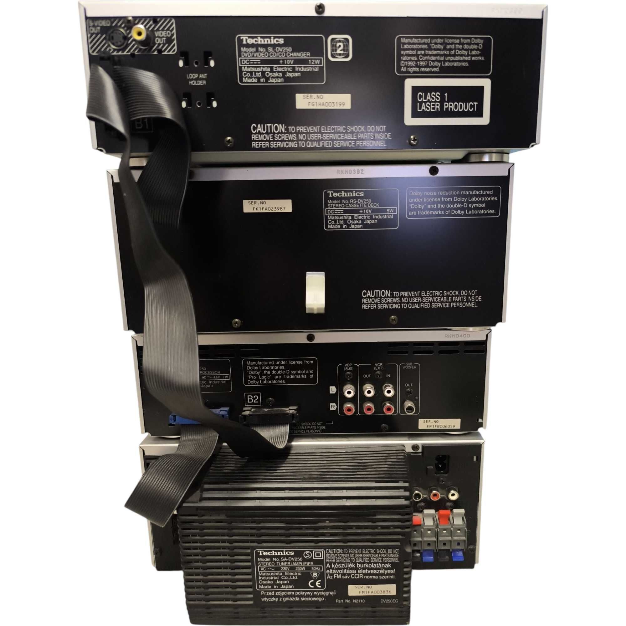 Japońska 4 elementowa wieża Technics SA-DV250 SH RS SL-DV250 DVD