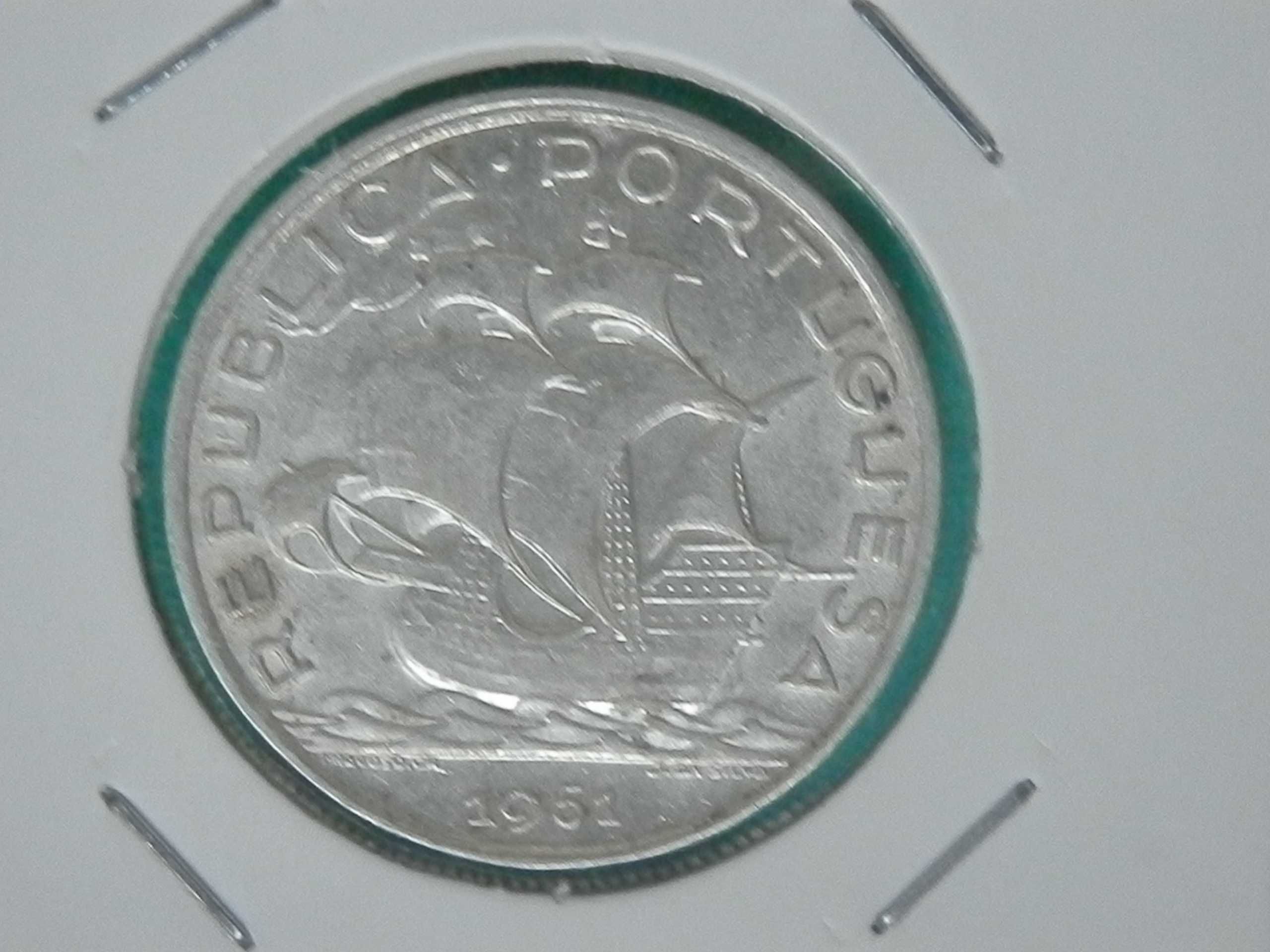 605 - República: 5$00 escudos 1951 prata, por 6,00